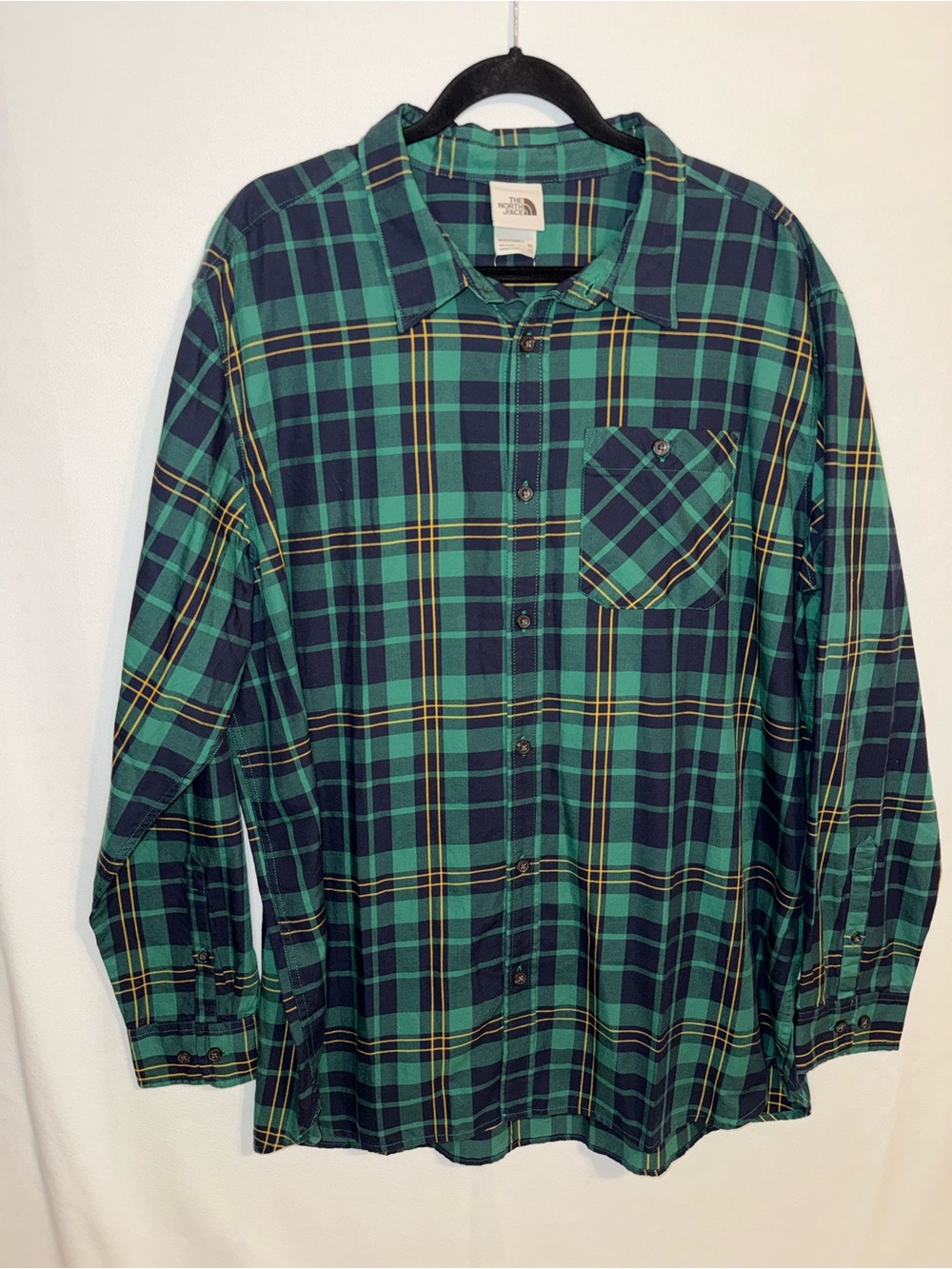 NWT The North Face Hayden Pass 2.0 LS Men’s Evergreen Plaid Button Up Shirt XXL